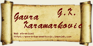 Gavra Karamarković vizit kartica